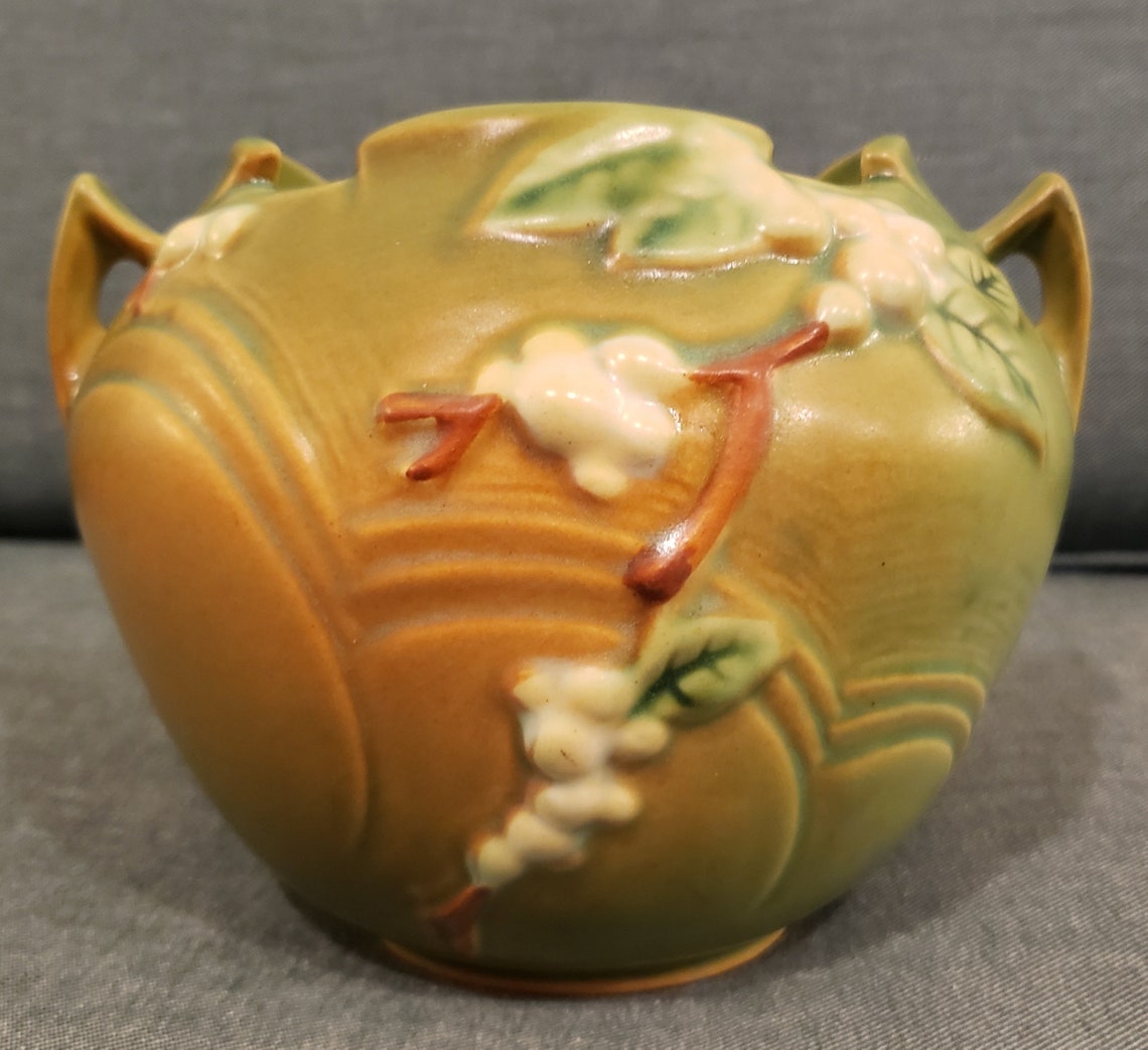 Rare Roseville USA Pottery Snowberry Vase Etsy