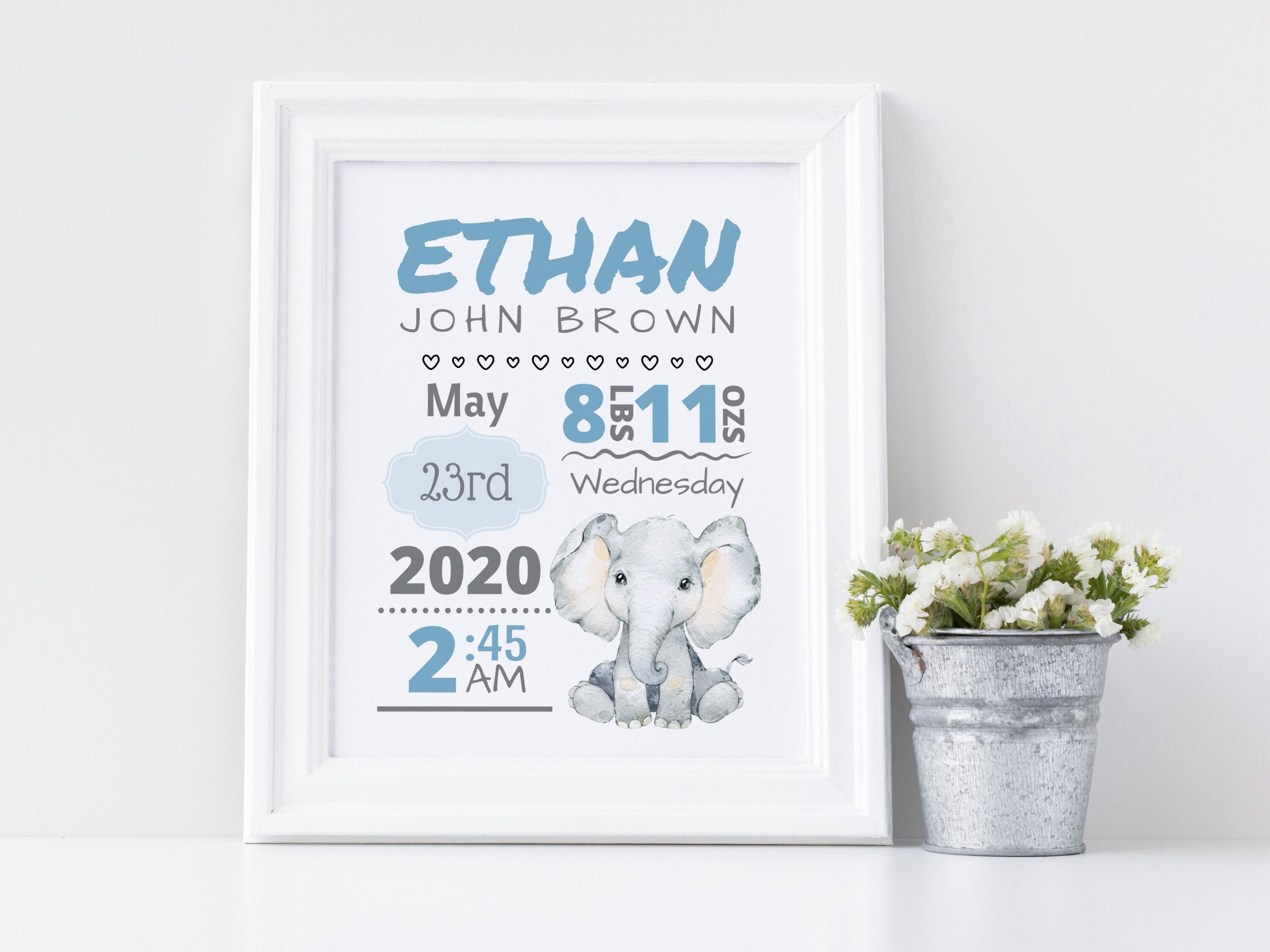 Personalized Baby Gift New Parents Gift Birth Announcement Etsy