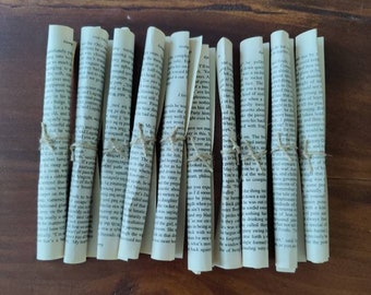 Farmhouse Rolled Book Pages, Book Decor, Pages Decor, Book Pages, Home Decor, BOHO Decor, Vintage Decor, Repurposed Books, Spring 2023