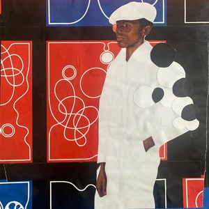 Red White and Black Original Mixed Media Art