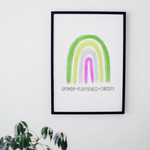 Hand-Drawn Watercolor Rainbow in October Opal Birthstone. FREE PERSONALIZATION! Two Sizes, 8.5x11 and 11x17. Digital Download.