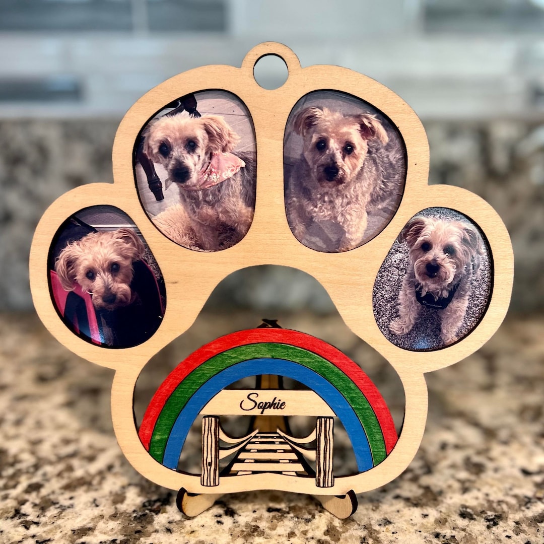Wooden Rainbow Bridge Memorial Frame, Pet Remembrance, Rainbow Bridge ...