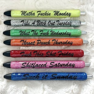 ZILOOK 5 Pcs Funny Pens, Swear Word Daily Pen Set, Fuck Pens Black Ink  Point 1.0