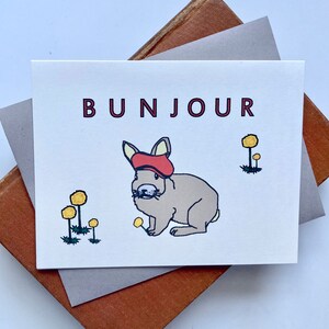 Bunjour Hase Grußkarte, Individuell oder 5er Set