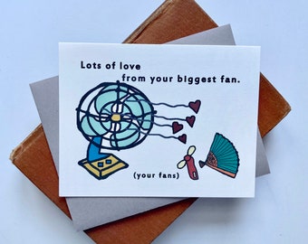 Biggest Fan Greeting Card, Friendship Card, Love Card, Thinking of You Card
