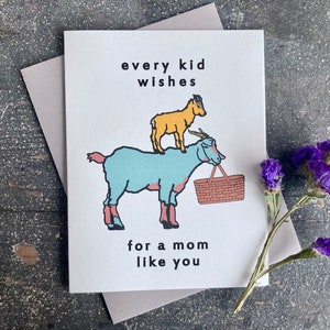 Todos los niños desean la tarjeta del Día de la Madre de la Cabra