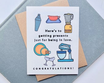 Getting Presents Wedding Card, Kitchen Appliances, Engagement Greeting Card