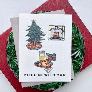 Peça Be With You Pizza Cartão de Natal, Individual ou Conjunto de 5 ou 10