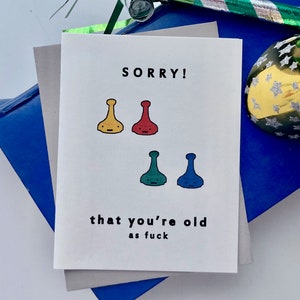Pardon! Ancienne carte d’anniversaire AF, carte d’anniversaire de jeu de société