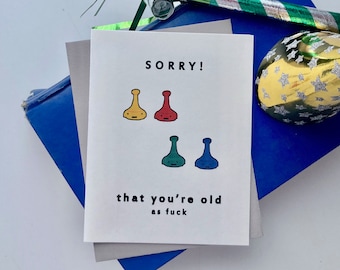 Funny Old AF Birthday Card, Board Game Lover