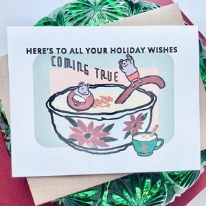 All Your Holiday Wishes Cartão de férias Swimmin Mice, individual ou conjunto de 5 ou 10