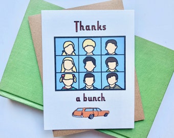 Thanks a Bunch Brady Bunch Thank You Card, Individual or Set of 5