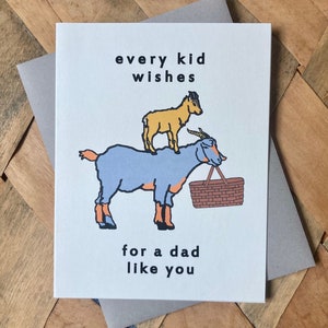 Elk kind wenst Goat Father's Day Card