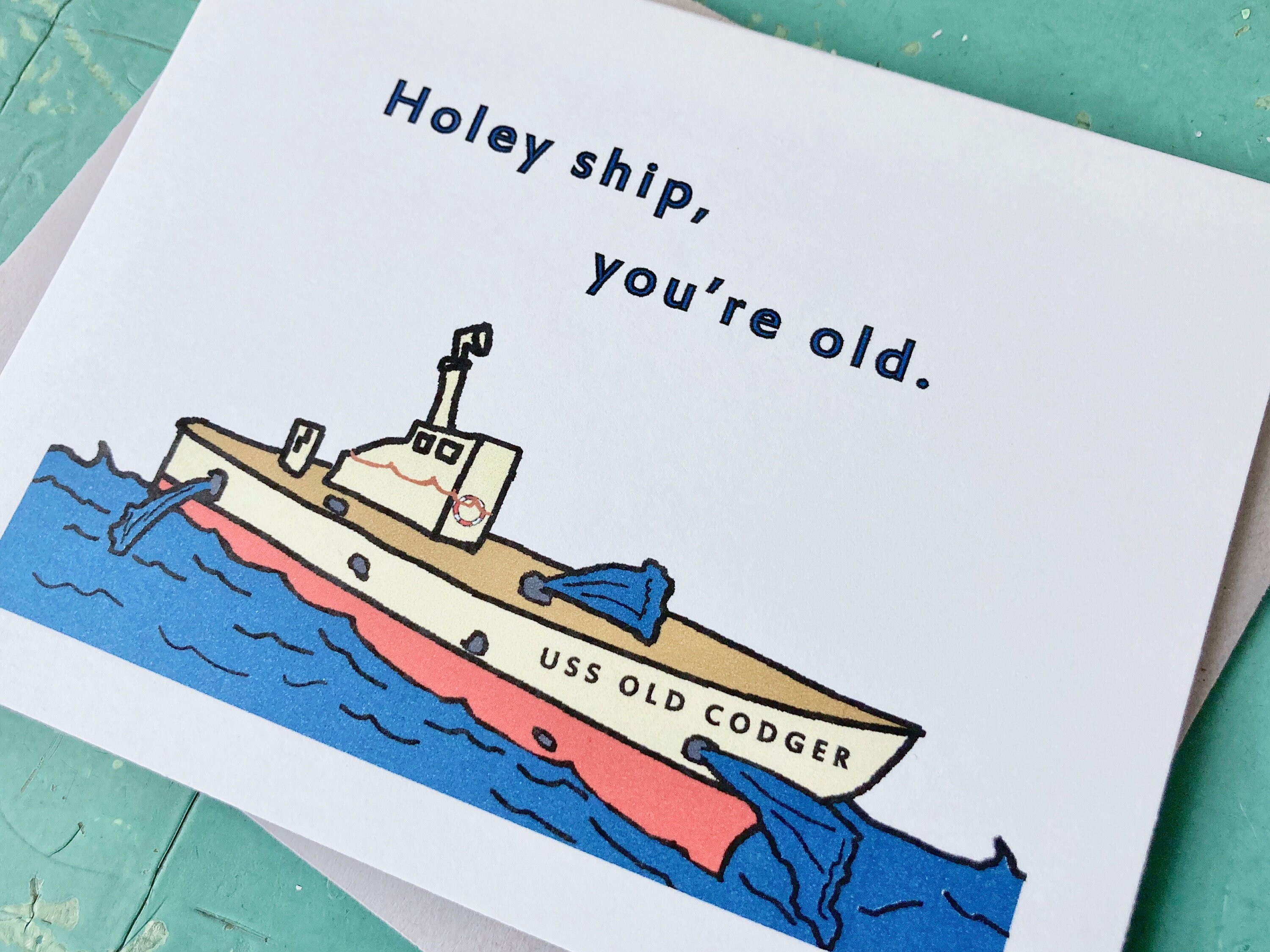 Holey Ship Handmade Boat Birthday Card Nautical Birthday Etsy