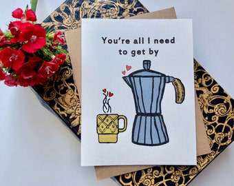 Carte d’amour Tout ce dont j’ai besoin de café
