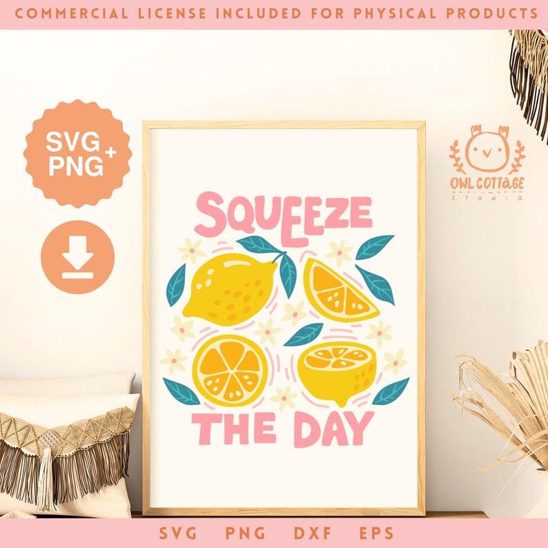 Lemons svg, Squeeze The Day svg & png, Motivational t-shirt idea
Trendy Inspirational Summer Designs for Commercial Use