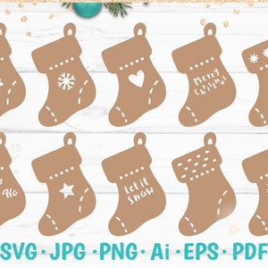 Christmas Gift Tags SVG Bundle, Christmas stocking svg Decor, Gift Tags Labels, Christmas ideas for Cricut, Silhouette, Glowforge