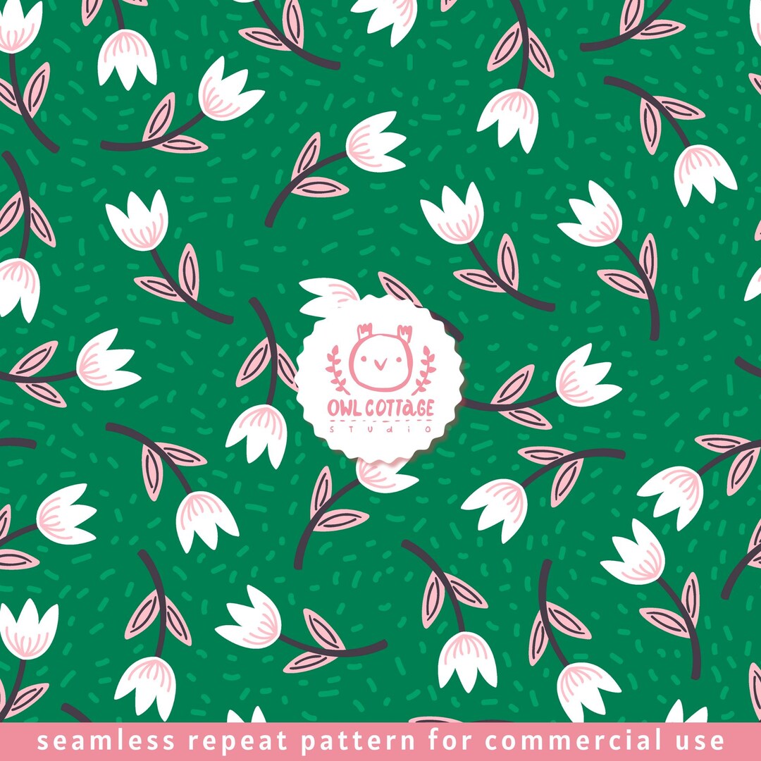 Pastel Tulips Easter Spring Seamless Repeat Pattern for Fabric ...