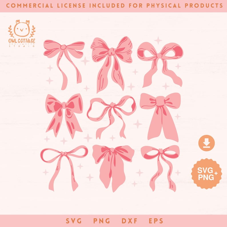 Coquette Aesthetic Bows And Ribbons SVG And PNG Design