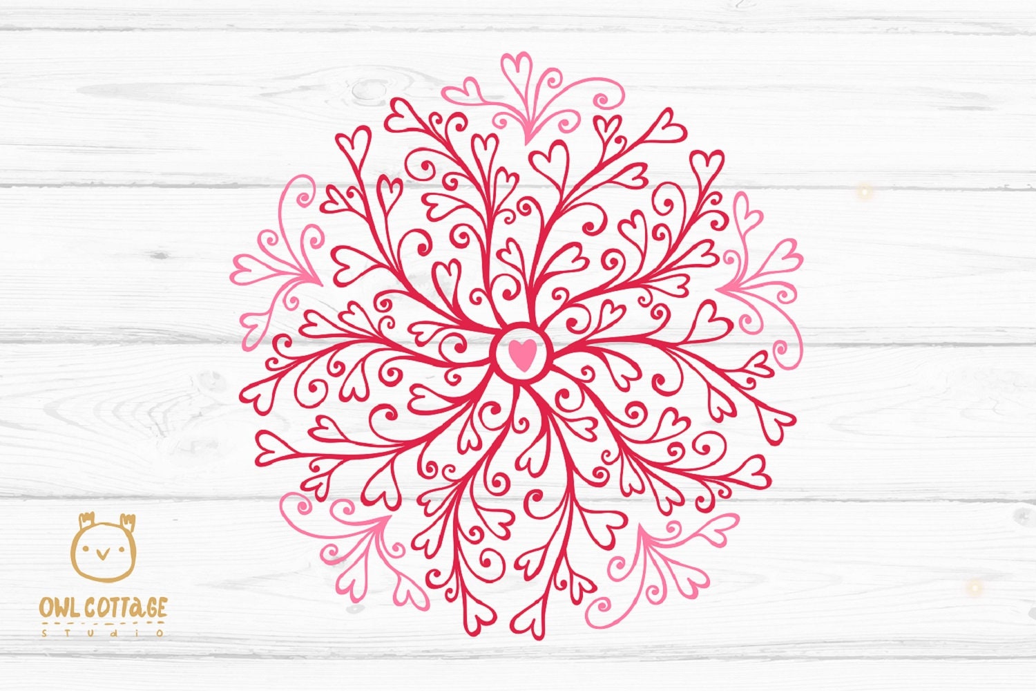 Download Valentine Mandalas and Monograms with hearts svg Bundle | Etsy