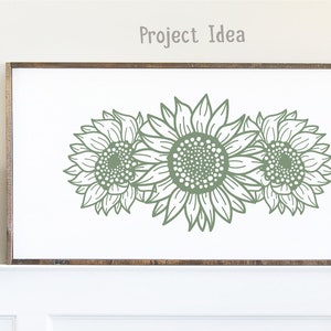 Sunflowers Border Set svg, floral borders mini set, Sunflower svg, Botanical SVG decor, Sunflower for cricut image 6