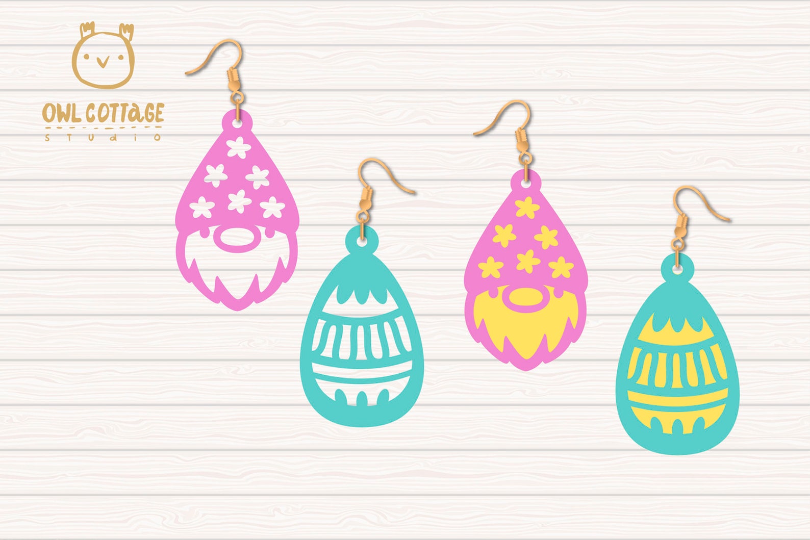 Easter Earrins Set SVG Kids Earrings Template Easter Etsy