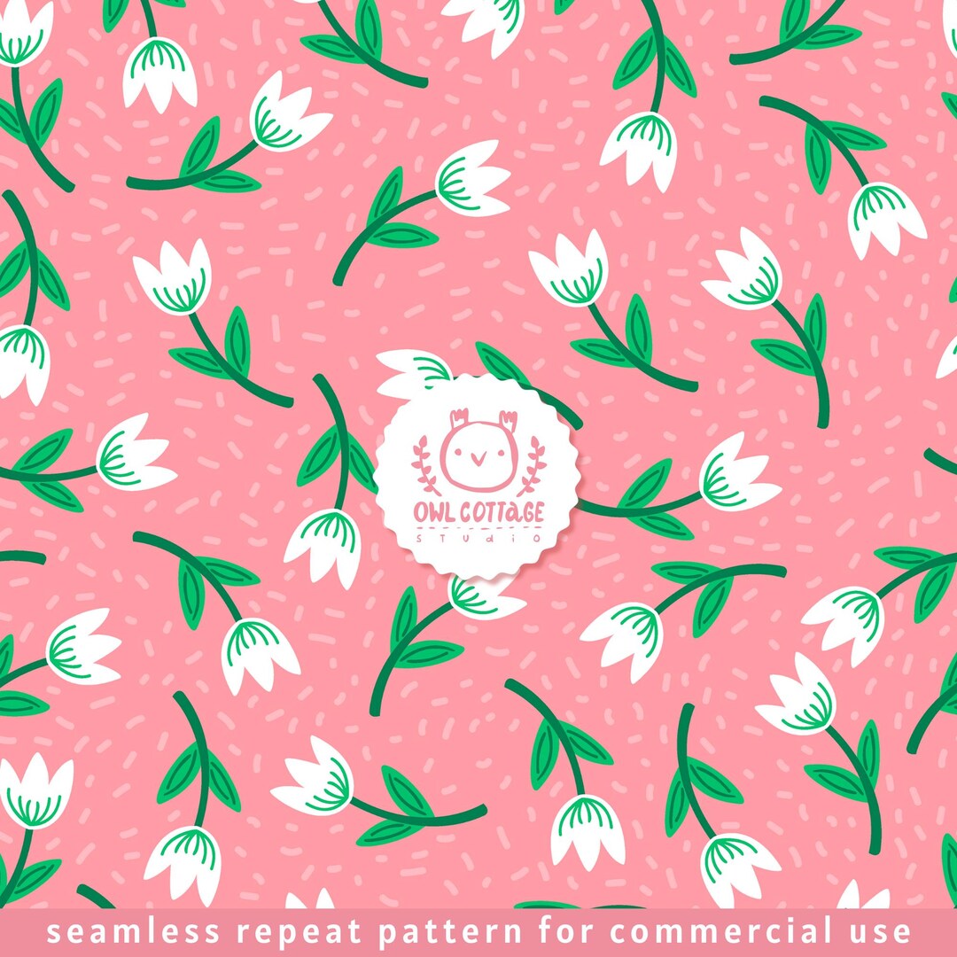 Pastel Tulips Easter Spring Seamless Repeat Pattern for Fabric ...