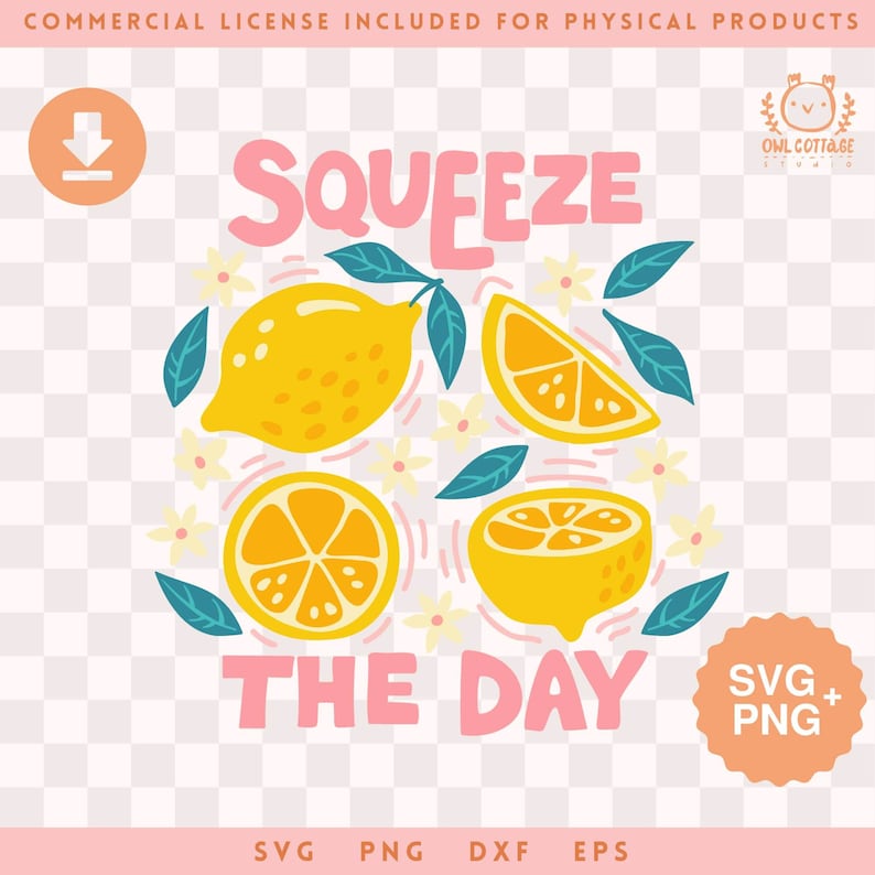 Lemons svg, Squeeze The Day svg & png, Motivational t-shirt idea
Trendy Inspirational Summer Designs for Commercial Use