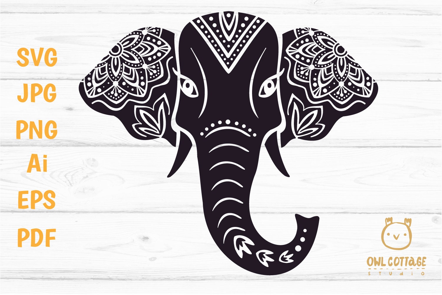 Elephant Mandala Svg Elephant Zentangle Svg Indian Elephant | Etsy