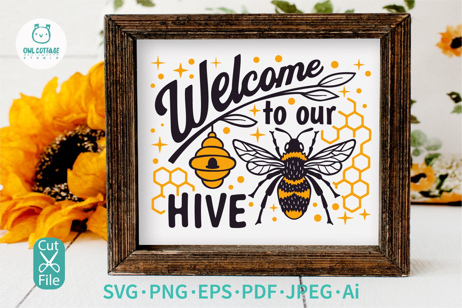 to Our Hive SVG Door Sign Cut File Beehive Sign Svg Etsy