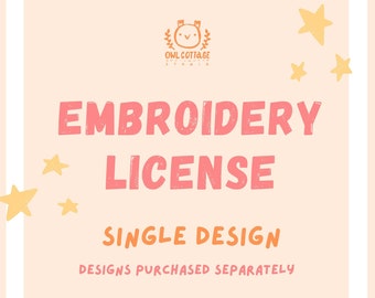 Embroidery license add-on for Digitizing of SVG or PNG files | Commercial Use License for Digital Embroidery Files | For 1 Listing