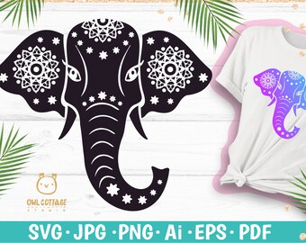 Elephant Mandala svg, Elephant Zentangle svg, Indian Elephant, Decorative SVG Elephant, Elephant Clipart, Elephant SVG files for Cricut