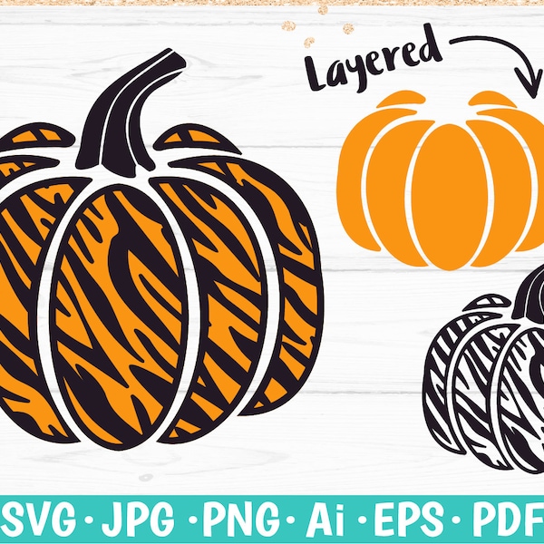 Tiger Pumpkin svg, Animal Print Pumpkin SVG, pumpkin vinyl shirts, Zebra pumpkin svg, Decorative Pumpkin cut file, Fall Clipart