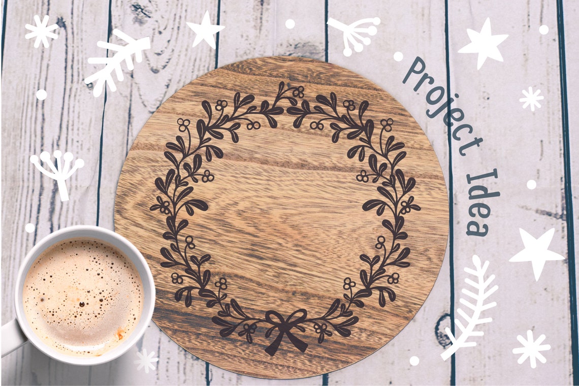 Download Floral X-mas Wreath SVG Christmas Decor Cut File Mistletoe ...