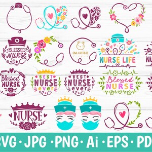 Nurse Bundle Healthcare workers bundle Nursing SVG Bundle image 1