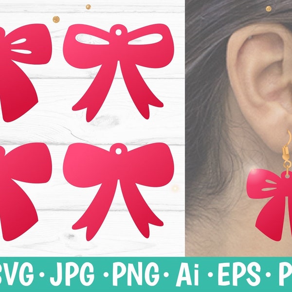 Bow Earrings SVG, Ribbon Earrings svg template, bow svg , Jewelry svg, Earrings Cutting files for Cricut, Silhouette