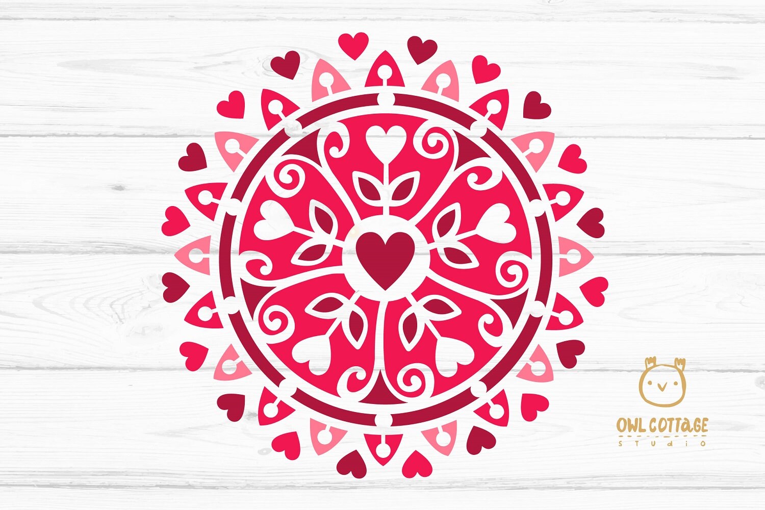 Download Valentine Mandalas and Monograms with hearts svg Bundle | Etsy