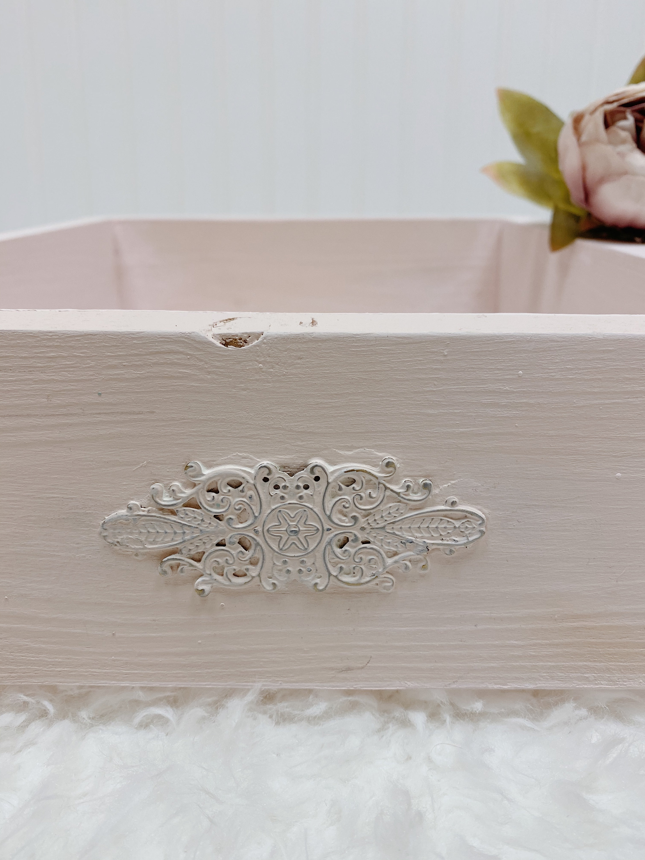 Caja de madera rosa rubor prop de fotografía para recién | Etsy