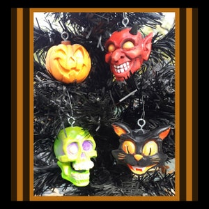 Homemade Halloween Vintage Style Ornaments sold individually or set of 4.
