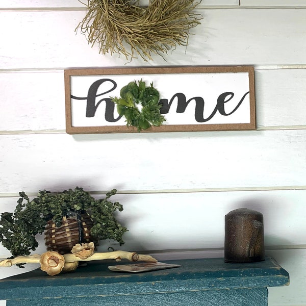 Miniature Home Sign - Wall Decor - Sign for Dollhouse - 1:12 Scale Farmhouse Sign - Rustic Wall Art