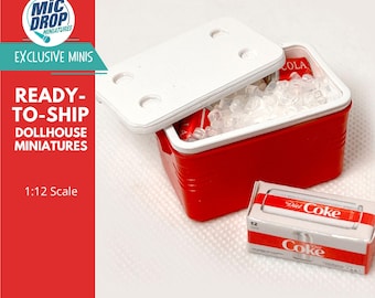 Miniature Cooler; removeable lid; 1:12 scale