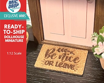 Miniature Welcome Mat | Funny Dollhouse Doormat, 1:12 Scale