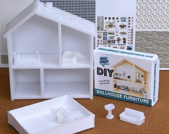 Miniature DIY Dollhouse Kit; Dollhouse for a Dollhouse 1:12 scale