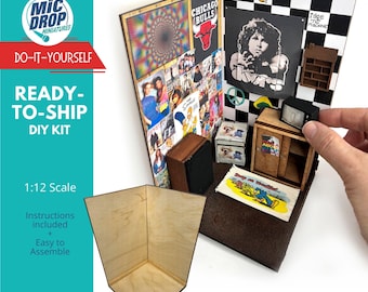DIY Corner Dollhouse Miniature DIY Kit, 1:12 Scale