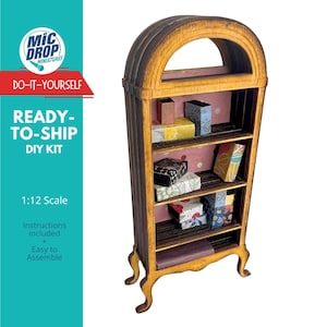 DIY Miniature Bookshelf Kit; Miniature Craft DIY Kit; Dollhouse Miniatures