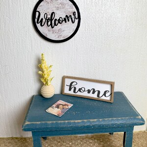 Miniature Welcome Sign – Rustic Farmhouse Dollhouse Decor (1:12 Scale ...