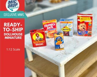 Miniature Food | Miniature Grocery | Dollhouse Miniature Kitchen | Miniature Boxes - 1:12 Scale