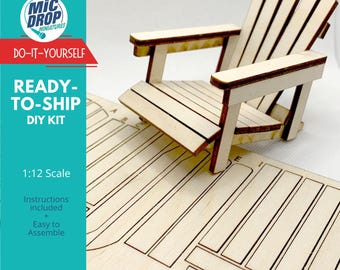 DIY Miniature Adirondack Chair- Dollhouse Miniature Furniture- 1:12 Scale