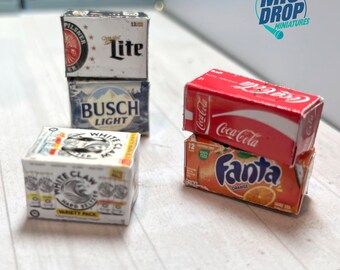 Set 5 Lattine E Bottiglie Birra In Miniatura Scala 1:12 Per Casa Delle Bambole - SOON