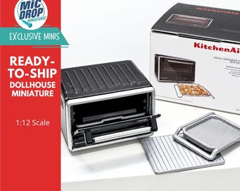 Miniature Toaster Oven with Box 1:12 Scale for Dollhouses